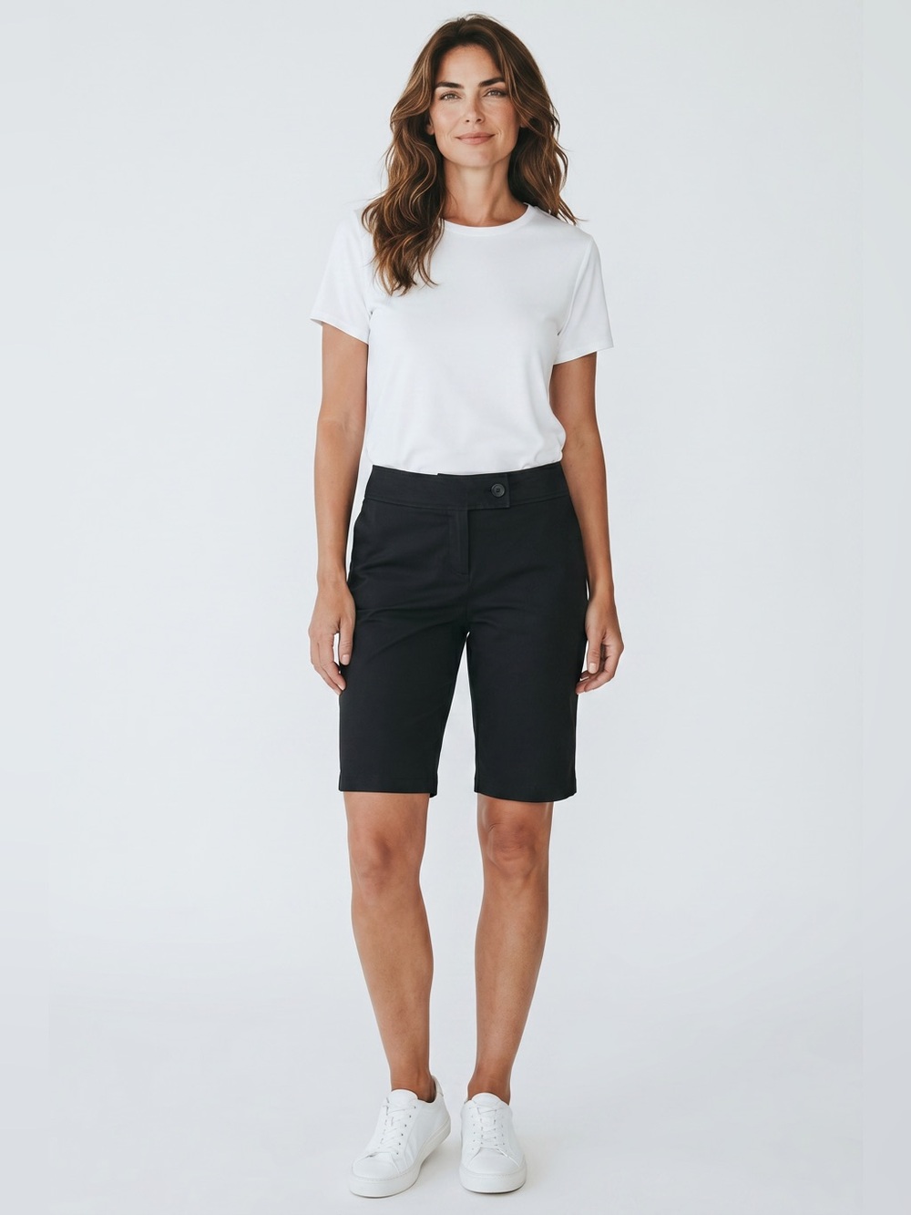 Yansi Fugel Women’s 12.5” Chambray Shorts // Black // 12